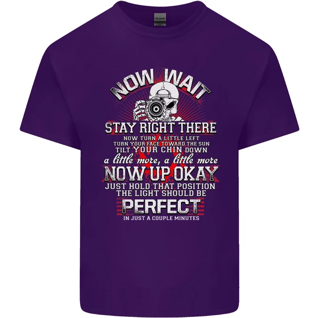 T-shirt top da uomo in cotone Photography Now Wait Photographer divertente 10
