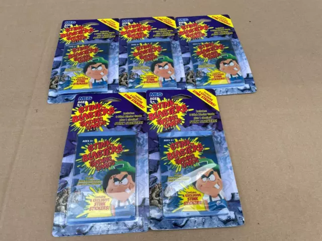 MEG Stink Blasters Trading Cards Sealed 2002 Stink Stickers Age 5+ (Lot of 5)