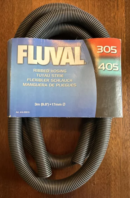 Fluval Ribbed Hosing for 305/405 9.8Ft A20015 9.8 ft, Black