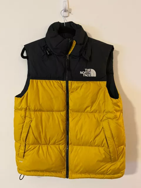 The North Face 1996 Retro Nuptse 700 Puffer Down Vest Yellow Black M