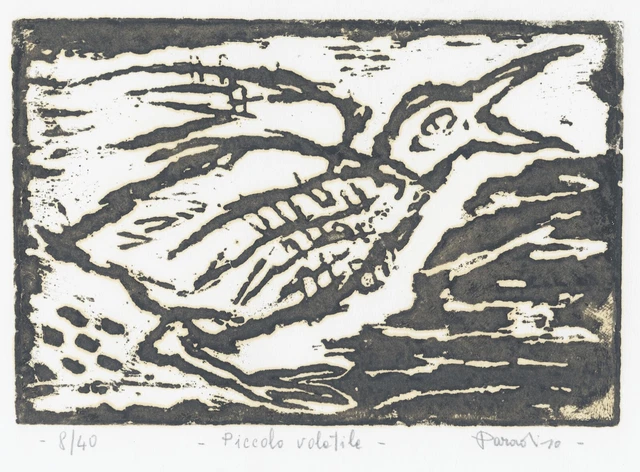 "PICCOLO VOLATILE" 2002  Xilografia  Tiratura  esemplari 40