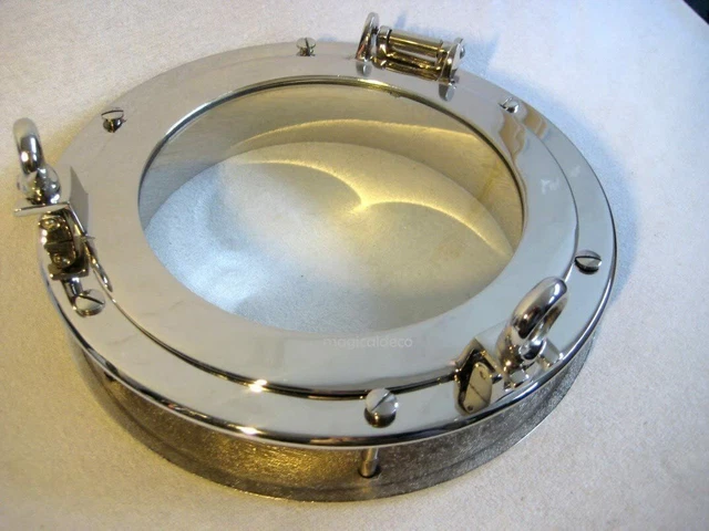 Massive Hublot Pour Öffnen- Fenêtre- Bootsfenster - Laiton, Vernickelt- 30 CM