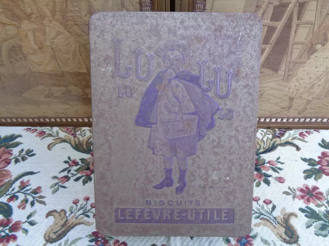 1900 - Boîte Ancienne De Biscuits Lefevre-Utile - Signature Firmin Bouisset