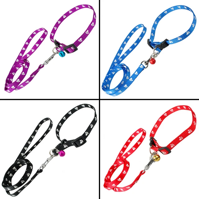 Nylon Hundehalsband und Leine Set für kleine und mittlere Hunde Pfotenabdruck