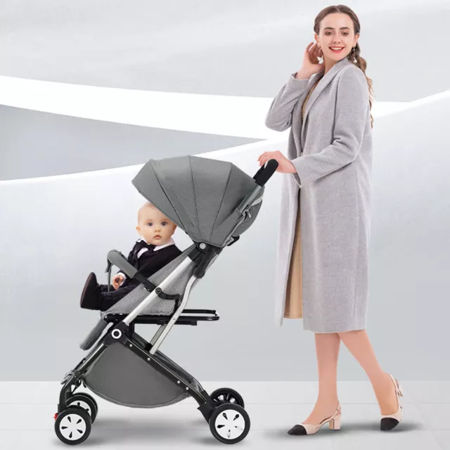 Travel Baby Stroller Infant Buggy Pram Toddler Carriage Bassinet Tray Pushchair 3