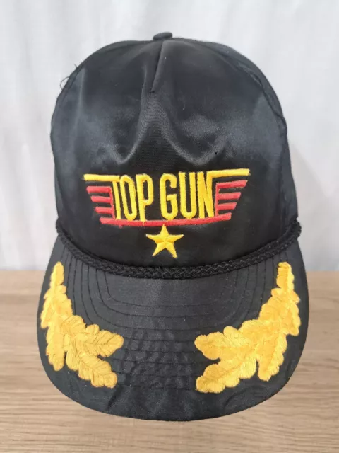 RARE VTG SILK 1980s Top Gun Hat Otto Cap Taiwan Maverick Black Cap Read ...