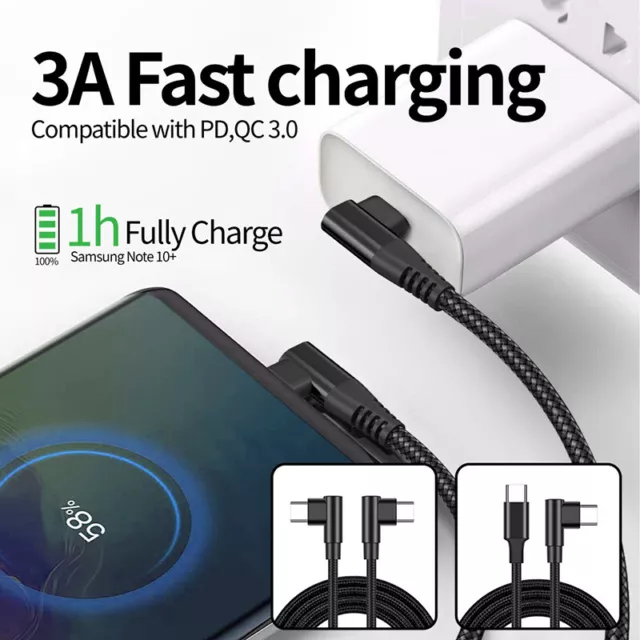 1-3 Paquet Usb-C Pour Câble Rapide Charge Type C Chargement Cordon 》