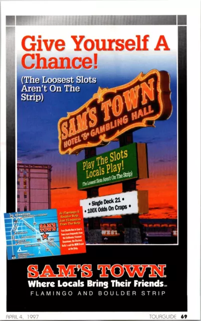 Las Vegas NV 1997 Print Advertisement Sam's Town Casino Hotel Ad