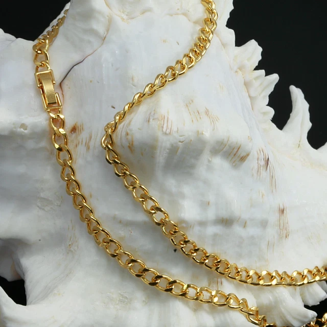 Profumo Uomo Ck Collana In Oro 18k Placcato - Catena Tipo Reale - Foto 7