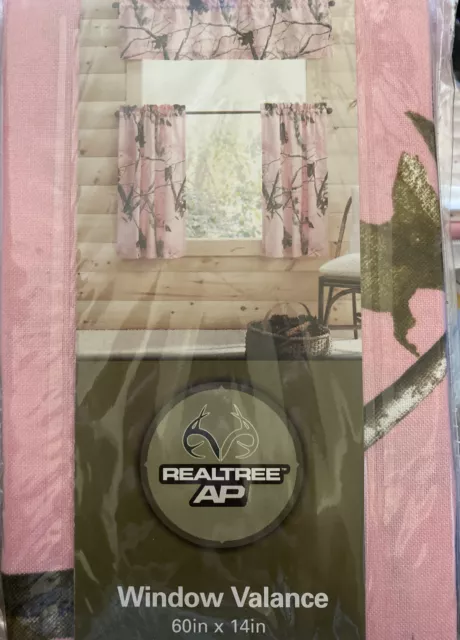 RealTree AP Window Curtain Valance  Pink Camo 60" x 14" - NEW