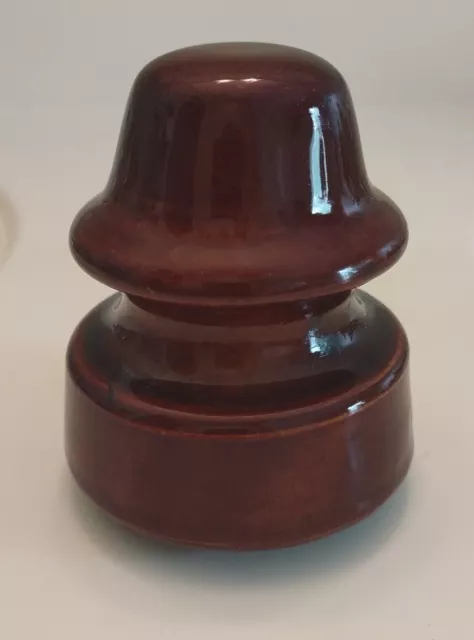 Vintage Power Line Ceramic Insulator Porcelain Brown