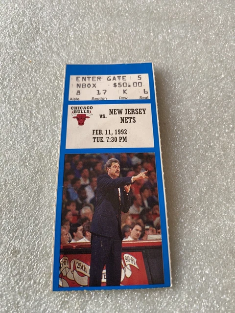 Chicago Bulls Ticket Stub Vs. New Jersey Nets Feb. 11, 1992