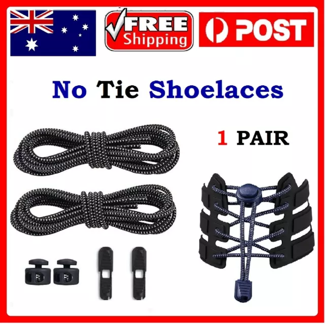 No Tie Elastic Locked Lock Shoelaces Toggle Shoe Lazy Laces Kids Adults Sneakers