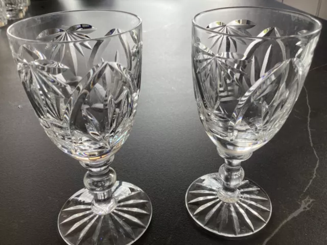  WEBB CORBETT Crystal - GOTHIC Cut - Sherry Glasses - 4 1/4".