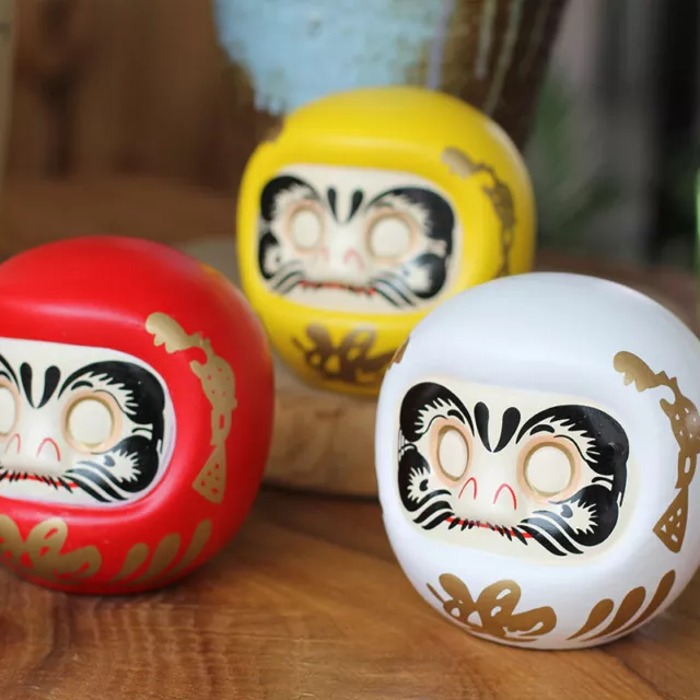 4 Inch Japanese Ceramic Daruma Doll Lucky Cat Fortune Ornament Money Box Offi FL 2