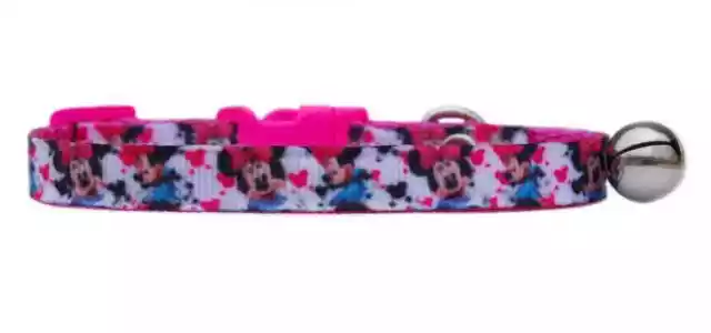 Pet kitten cat safety breakaway bell  collar Pink Minnie Mouse inspired collar