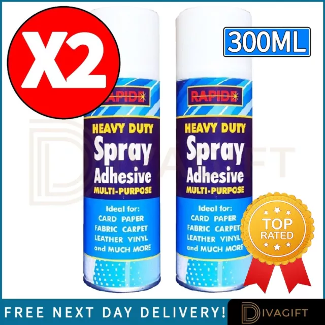 2 x tappeto tessuto fai da te colla a contatto adesiva spray resistente nastro resistente 300 ml