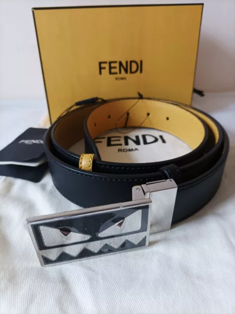 cintura in pelle di vitello marrone 3,5cm in pelle monogram FF Fendi -  FENDI - Nida