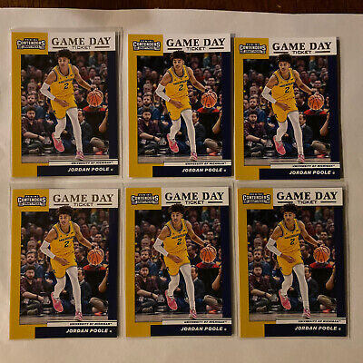 (6) 2019-20 CONTENDERS DRAFT PICKS GAME DAY TICKETS JORDAN POOLE #17 RC Lot Of 6
