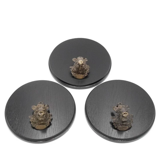 3 Pieza Keilerschilder Redondo Oscuro Af 21 CM Con Jabalí Cabeza Decoración G 3
