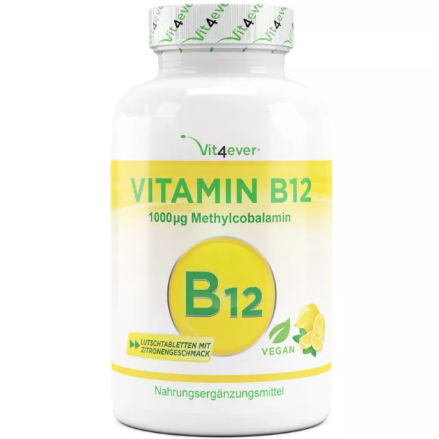 Vitamin B12 1000 mcg 365 Lutschtabletten (Vegan) - Zitrone - MHD 06/2024