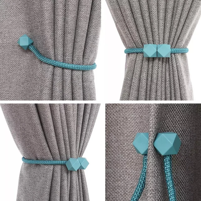 Strong Magnetic x2 Curtain Home Tie Backs Buckle Clips Holdbacks Rope Tiebacks