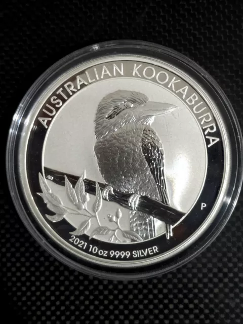 10oz Australian Kookaburra 2021 Perth Mint Silver 999.9
