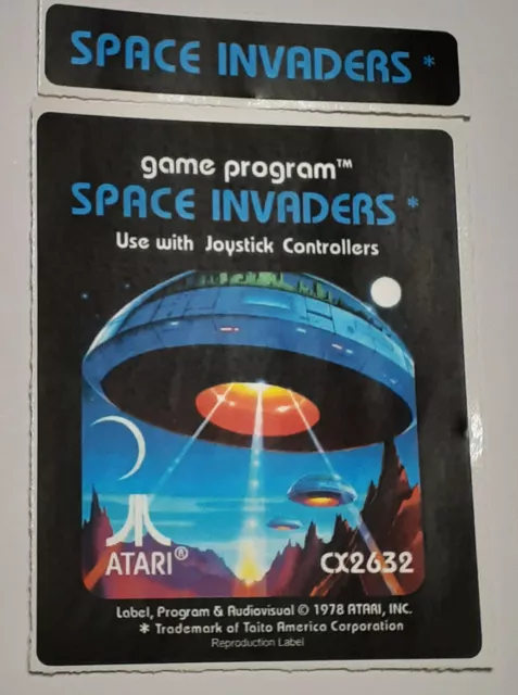 Replacement Atari 2600 Space Invaders Label - Machine cut just peel and stick