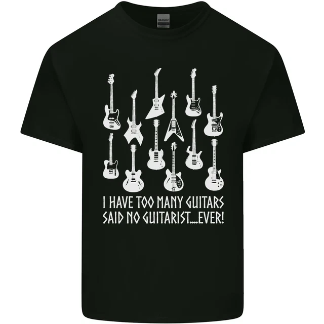 Maglietta Uomo "I Have Too Many Guitars" – Chitarra, Nero, Cotone 100%, Taglia XXL