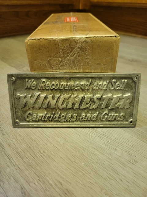 thumbnail image 2 of Winchester Cartridges And Guns Cast Iron Plaque – Painted Antique Finish 2 of 2