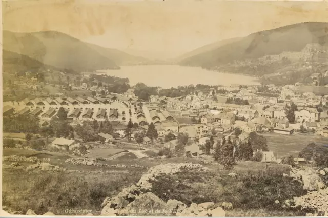 N.D., France, Gérardmer, Panorama du Lac et de la ville Vintage albumen print