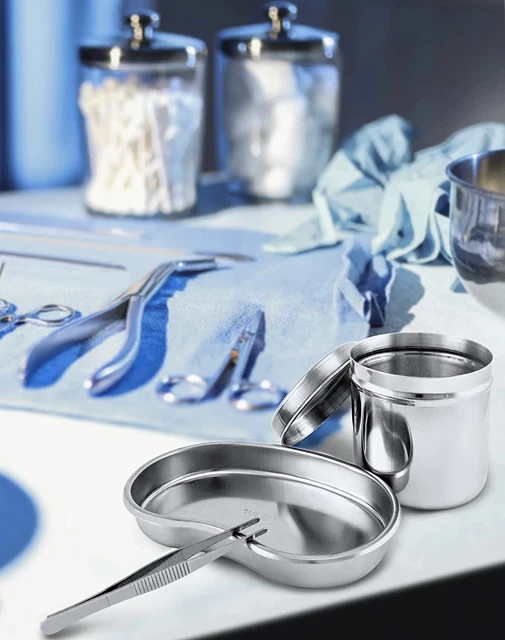 Medical Tray with Sterilizing Jar and Tweezer Stainless Steel Sterilizer Surgica