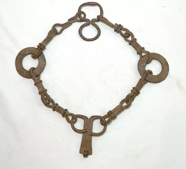 rare antique handmade 18th century Dogon Tribal African wrought iron necklace