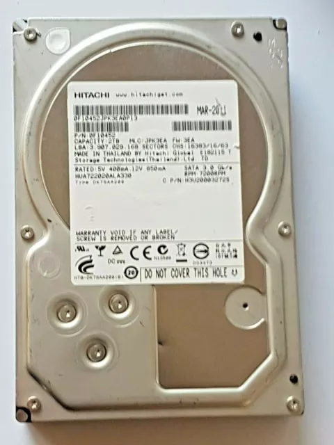 2 TB SATA Hitachi HUA722020ALA330 7200rpm HDD 32MB 3.5 " Internal Hard Drive