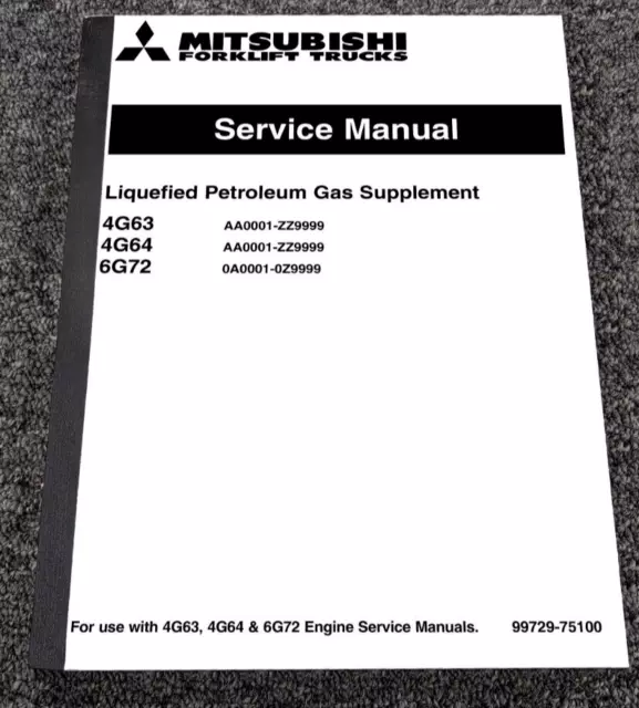 Mitsubishi 6G72 Diesel Engine Liquified Petroleum Gas Service Manual Supplement