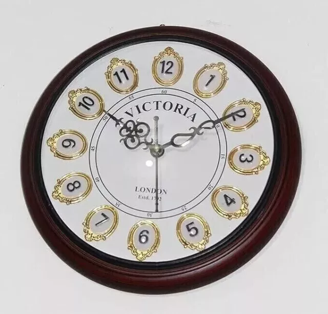 Victoriano Vintage Hecho a Mano Marco de Madera Reloj de Pared Diseño de...