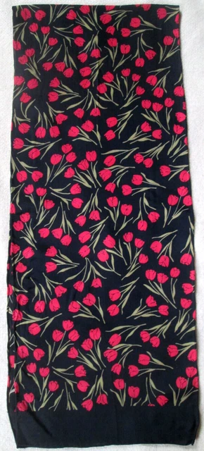Écharpe Vintage Dany François 100% Soie - Dimensions 26x135 Cm Couleur Ivoire - Occasion