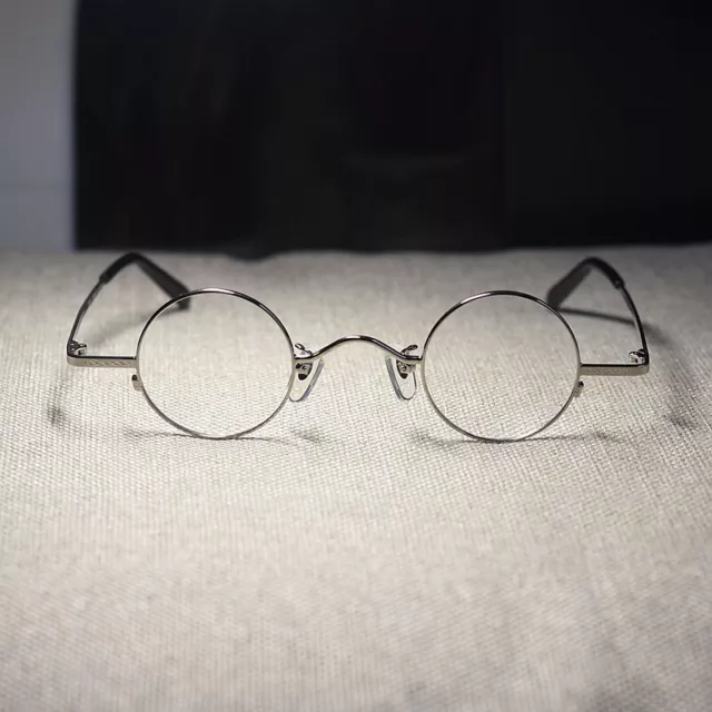 Gafas redondas vintage John Lennon para hombre gafas de metal plateado marco lente pequeña