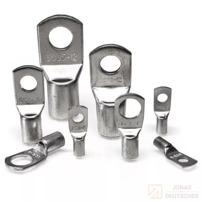Rohrkabelschuhe blank M4 - M16 1,5 - 150 mm² Kabelschuhe Ring Press unisoliert