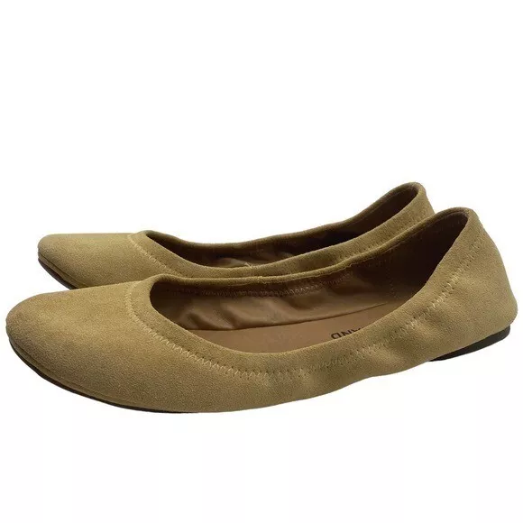 Lucky Brand Ballet Flats Erin Women's Suede Leather Slip On Print Size 8.5