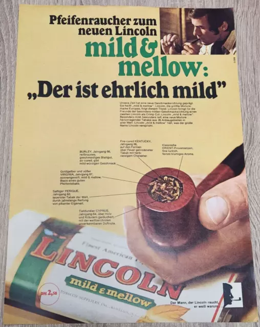 B132 Lincoln Cavendish Tabak American Pipe Mix Werbeanzeige Werbung Reklame 1971