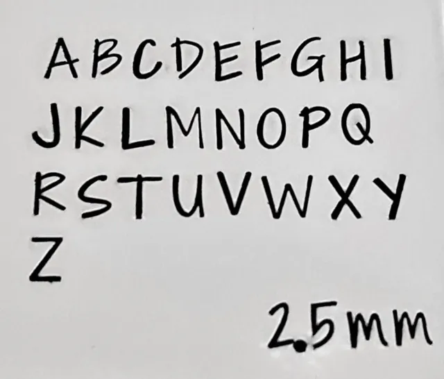 Estampilla de letra alfabeto estampado de metal 2,5 superiores fijación de fuentes SOMBRAS EN LUZ
