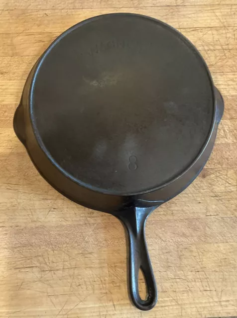 Vintage Early "Wagner" #8 Cast Iron Skillet Heat Ring Fully Restored Pre 1900