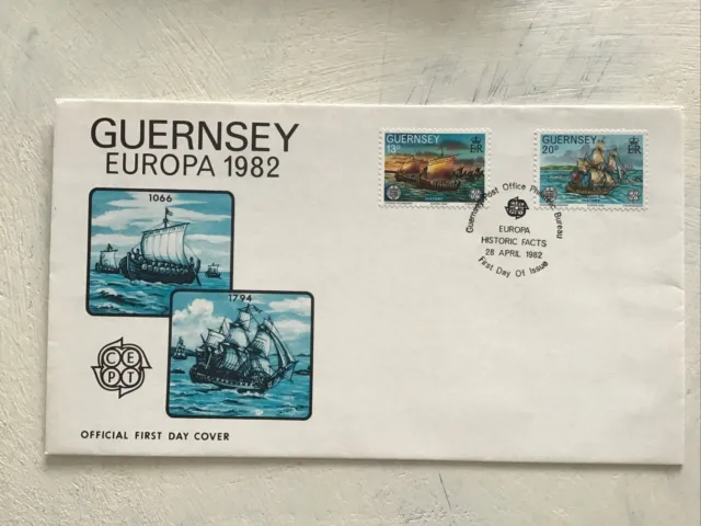 Guernsey QEII 1982 Europa FDC Guernsey Europa SHS Unaddressed
