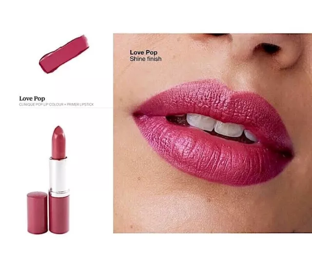 NEW - CLINIQUE Pop Lip Colour + Primer Lipstick, #13 Love Pop