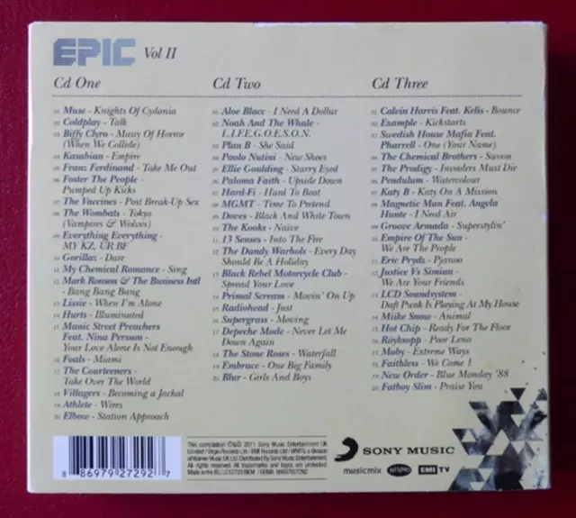 Various - Epic Volume II CD (2011) Audio Quality Guaranteed Reuse Reduce Recycle 2