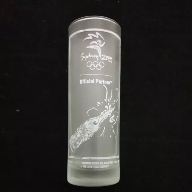 Sydney 2000 Olympic Games Coca Cola Coke Frosted Glass Tumbler Rare Collectable