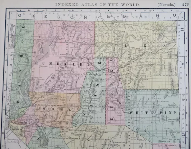 Nevada state- Las Vegas Reno Carson City 1902 Rand McNally large detailed map 3