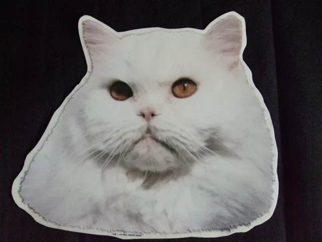 GRAND AUTOCOLLANT  - motif  tête  chat   BLANC N° 2