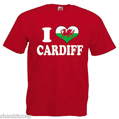 I Love Heart Cardiff Wales Children's Kids Childs T Shirt